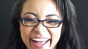 Bookworm HD tube nerdy latin chick gets her toes painted