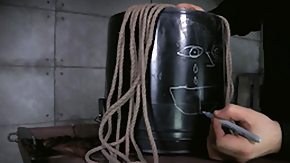 Slave HD tube slave earns a bucket on her head and pleasured with a vibrator