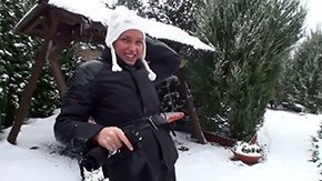 Free Snow HD porn videos Sexy siren pornstar Kathia Nobili is having pleasure playing with outdoors snow