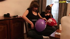 Balloons, Amateur, Balloon, Blonde, Brunette, College