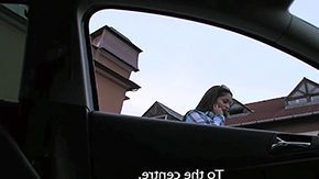 Free Russian Amateur HD porn Cute brunette Russian is fucked against my car Public Agent