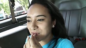 Backseat HD porn tube Babe gets hands on her legs up in the midst of the back when seat to better take a slapping